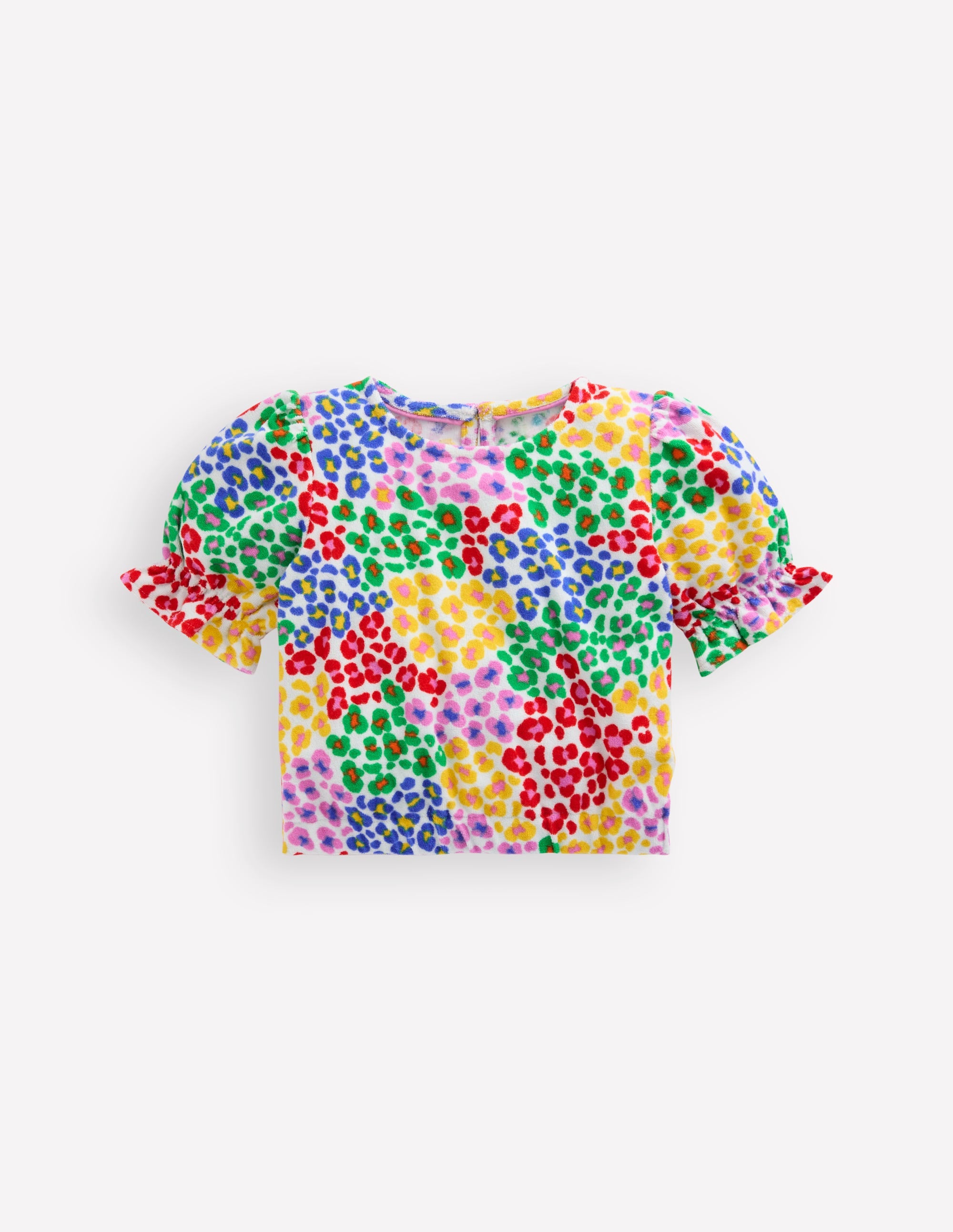 Towelling Top-Multi Rainbow Leopard - Image 1