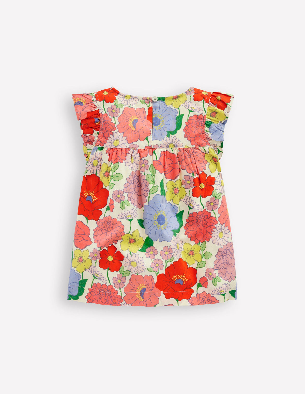 Frill Sleeve Woven Top-Multi Summer Garden - Image 5