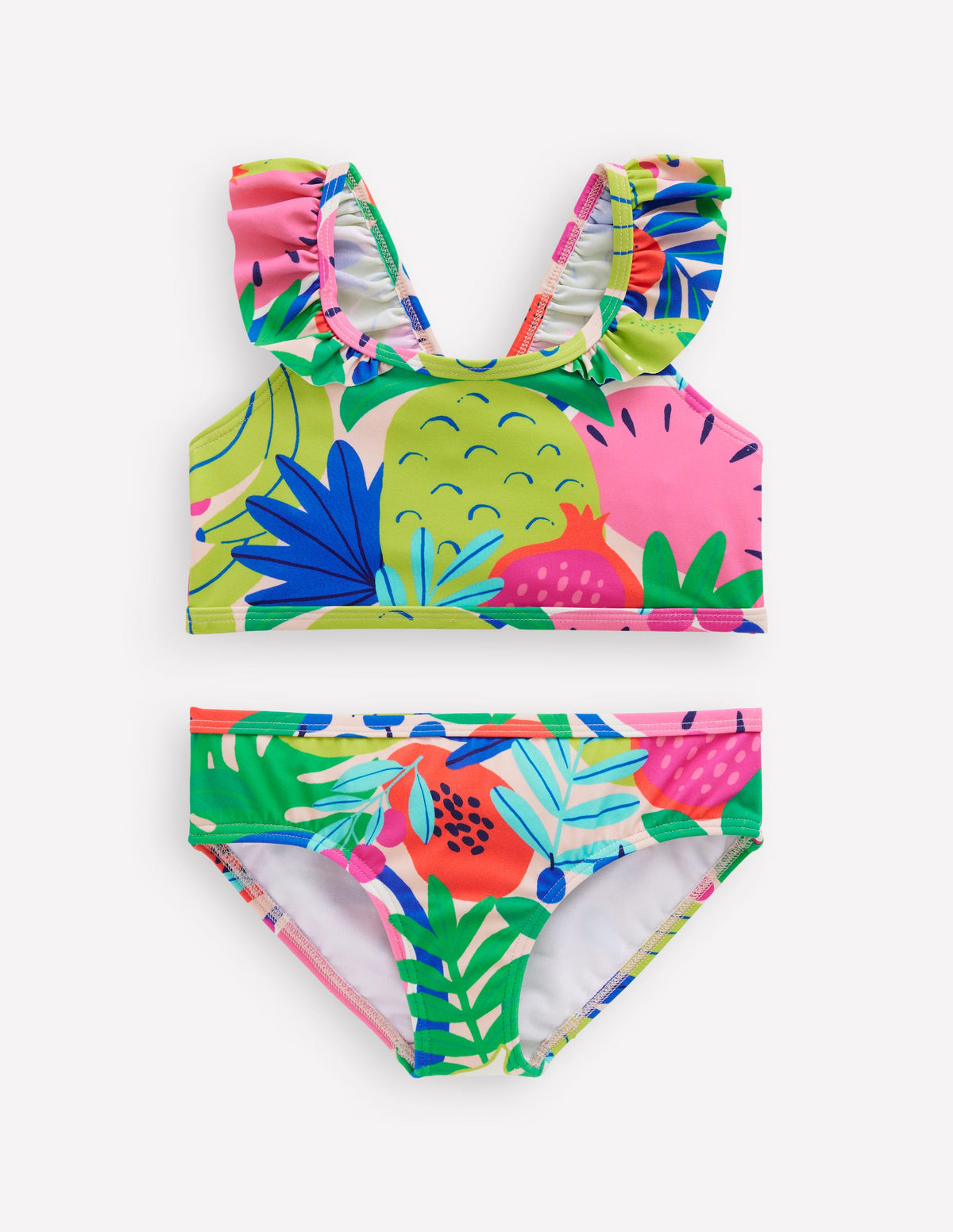 Frill Strap Bikini-Multi Tropical Fruit - Image 1