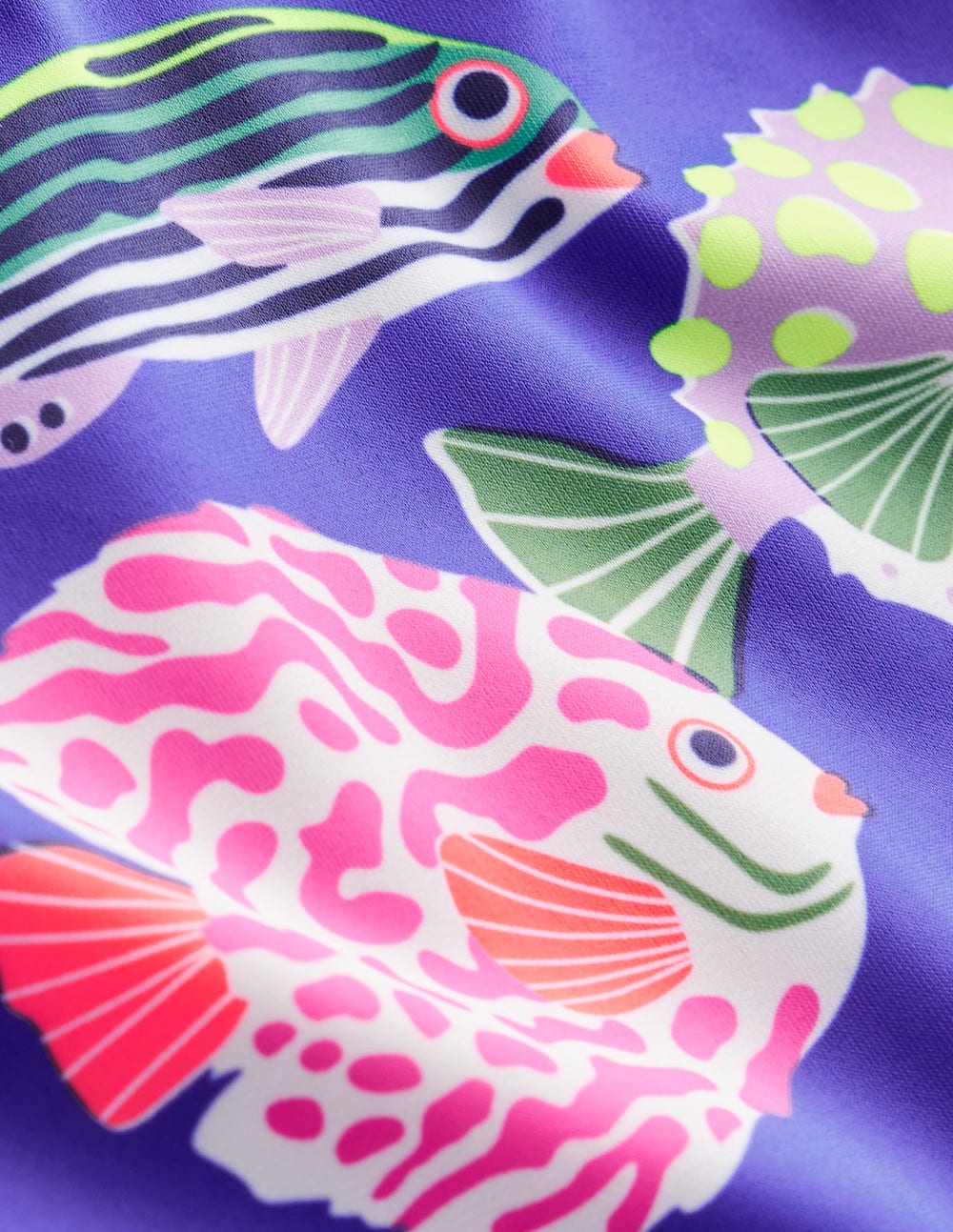 Cross-back Printed Swimsuit-Blue Heron Fish