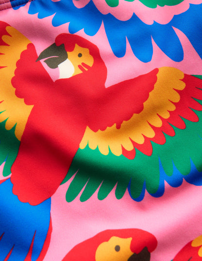 Cross-back Printed Swimsuit-Multi Rainbow Parrot-3