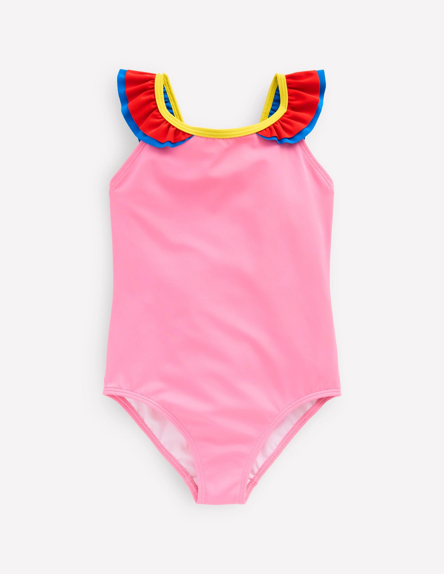 Hallie Frill Strap Swimsuit-Strawberry Pink Parrot