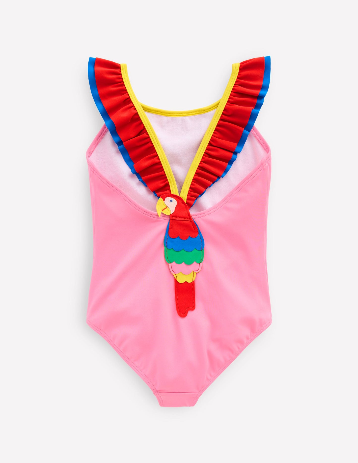 Hallie Frill Strap Swimsuit-Strawberry Pink Parrot