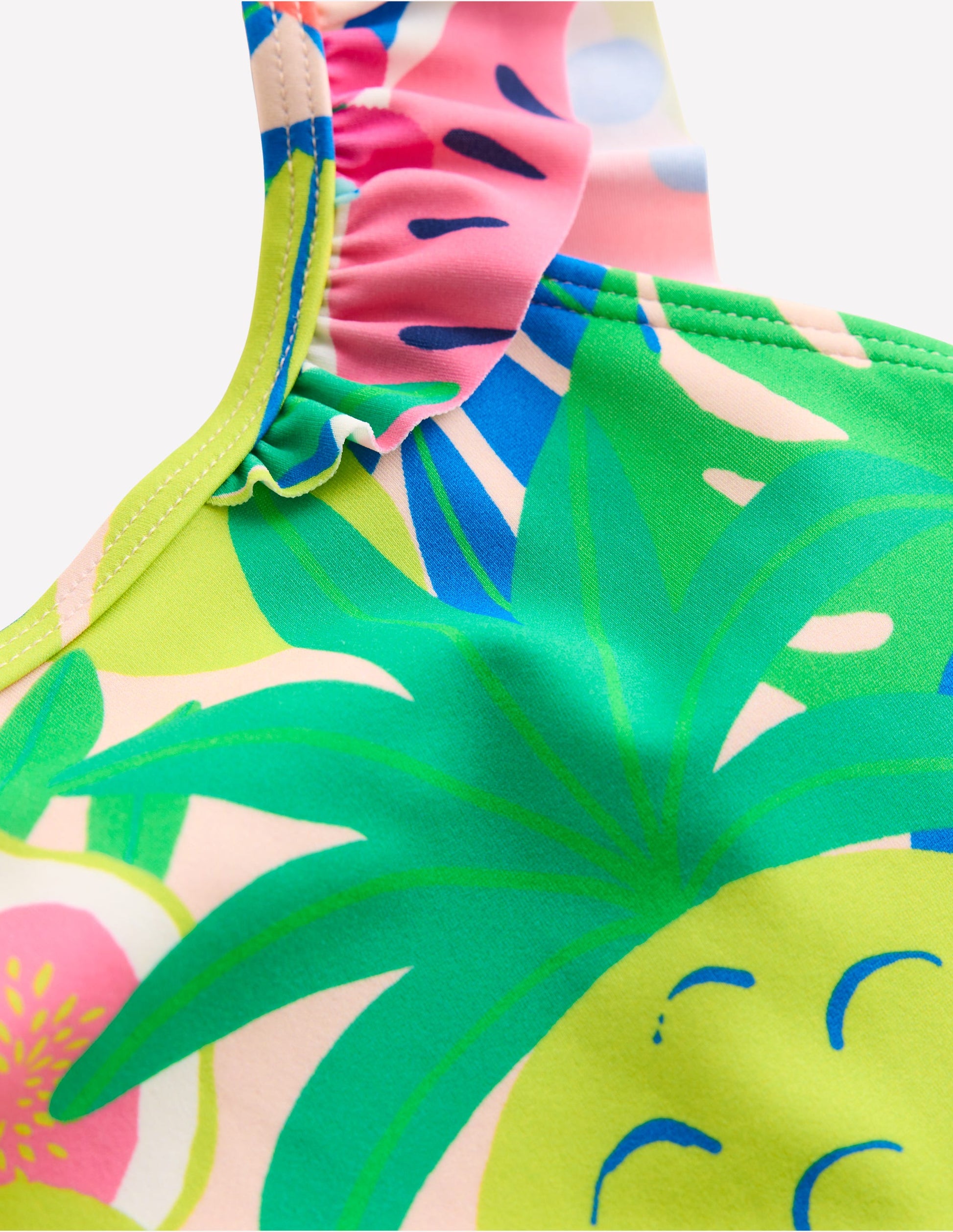 Hallie Frill Strap Swimsuit-Multi Tropical Fruit-3