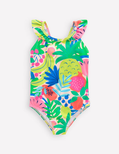Hallie Frill Strap Swimsuit-Multi Tropical Fruit-1