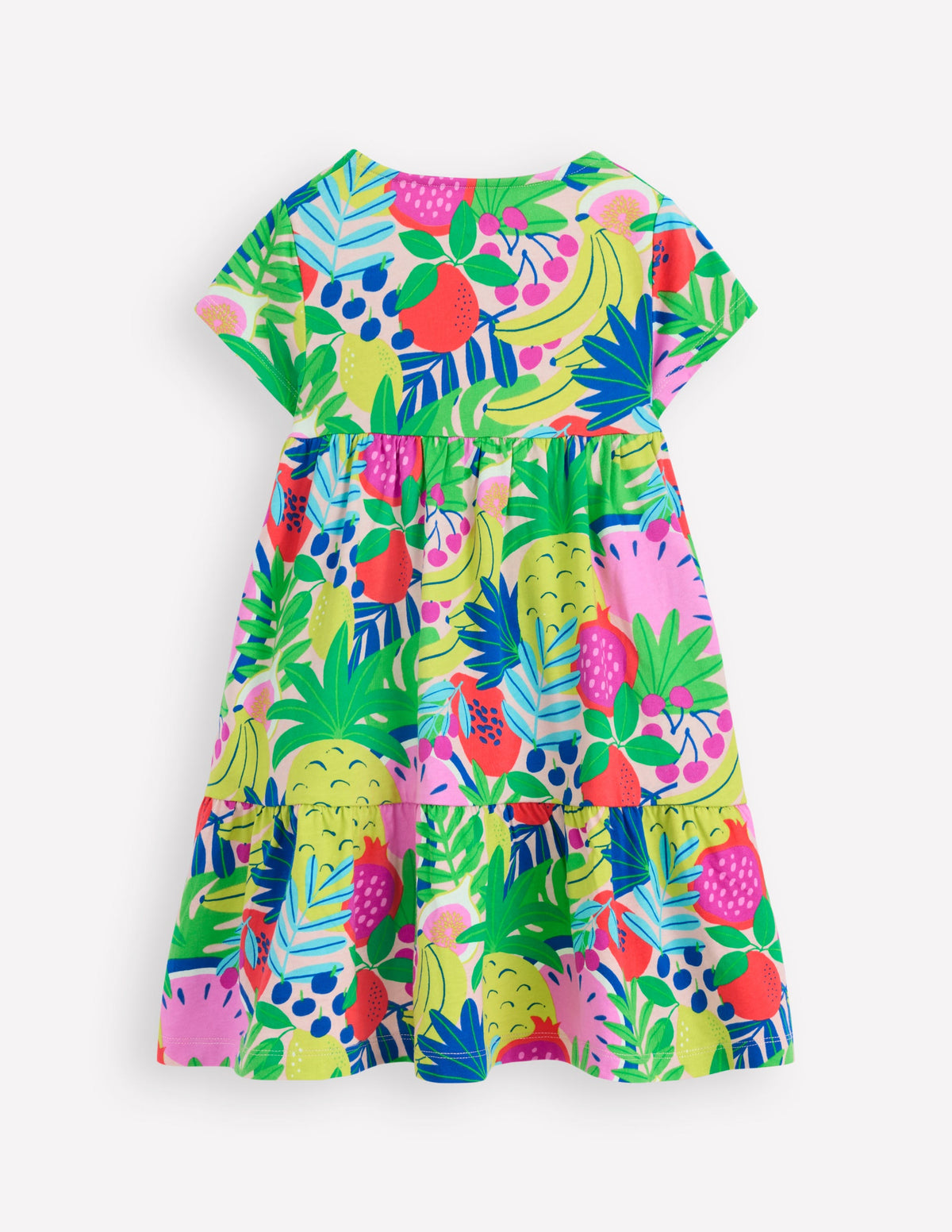 Ariel Twirly Jersey Dress-Multi Tropical Fruit - Image 2