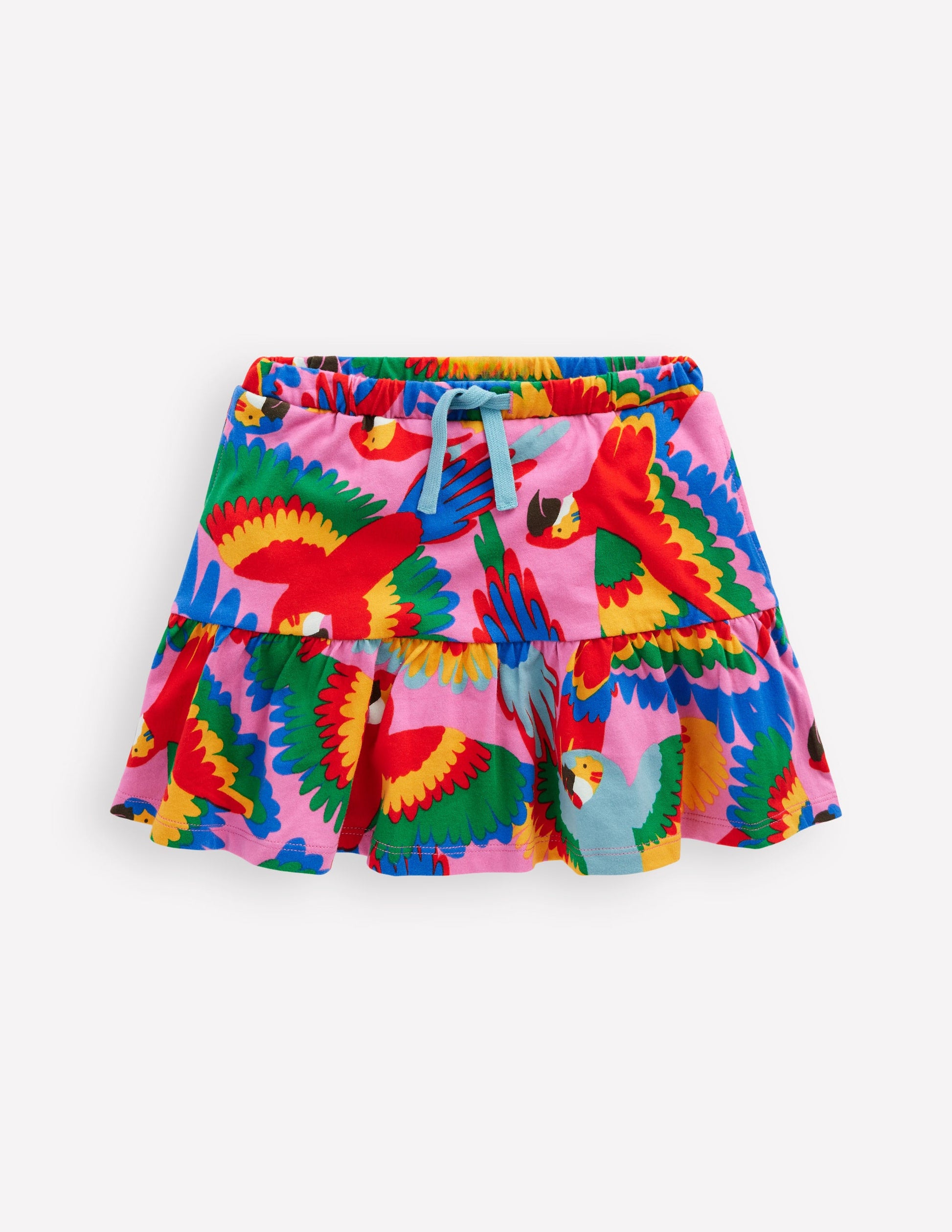 Tiered Jersey Skort-Multi Rainbow Parrot-1