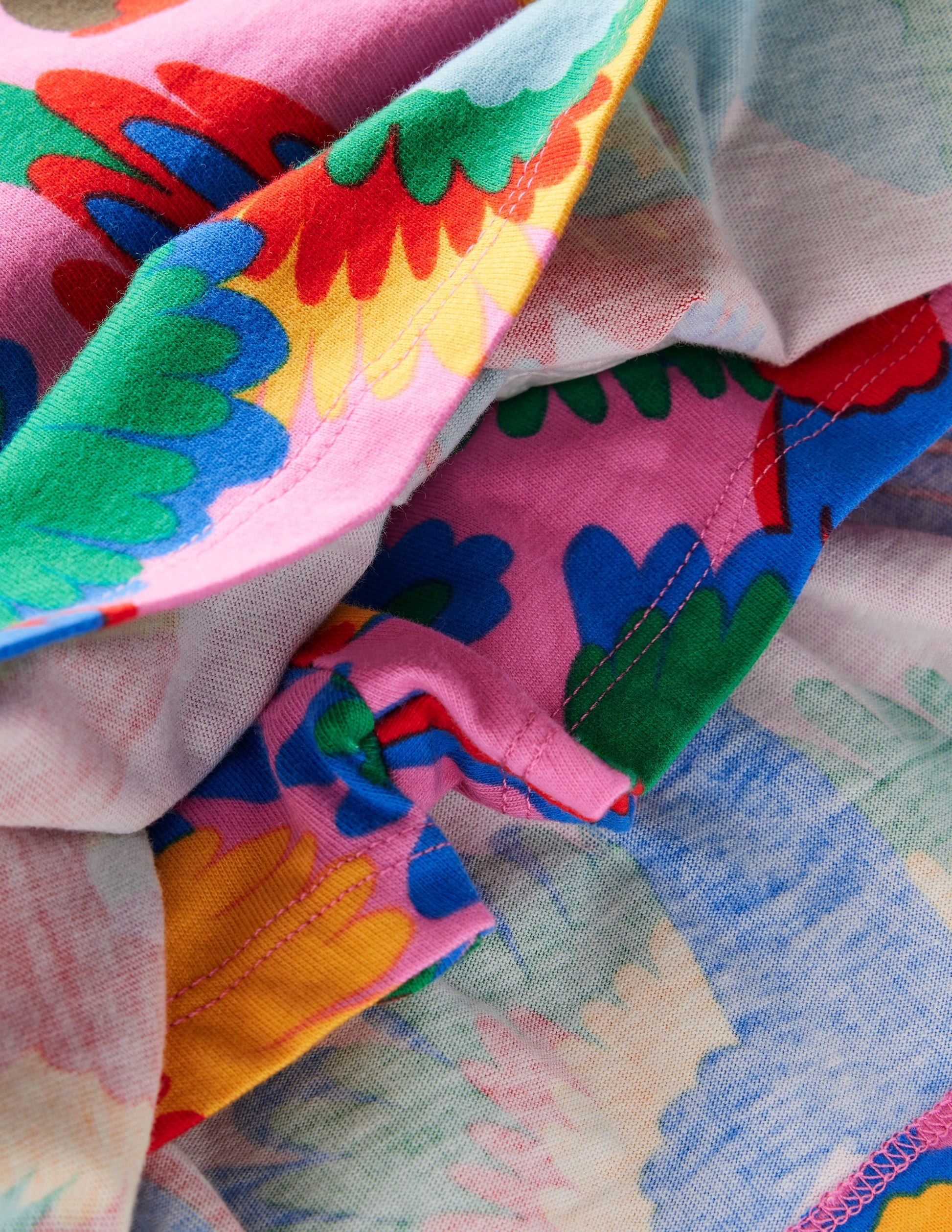 Tiered Jersey Skort-Multi Rainbow Parrot-3