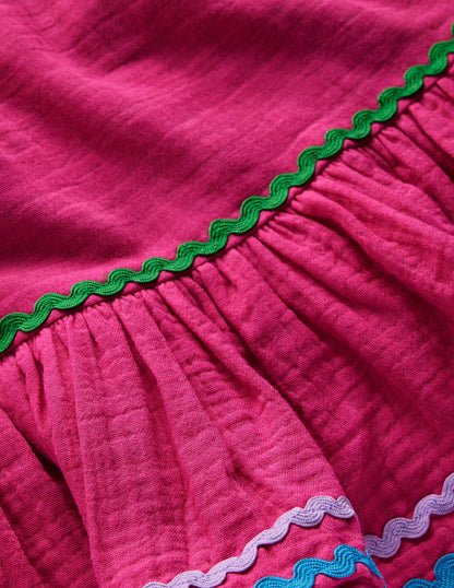 Emmy Woven Beach Dress-Raspberry Pink-3