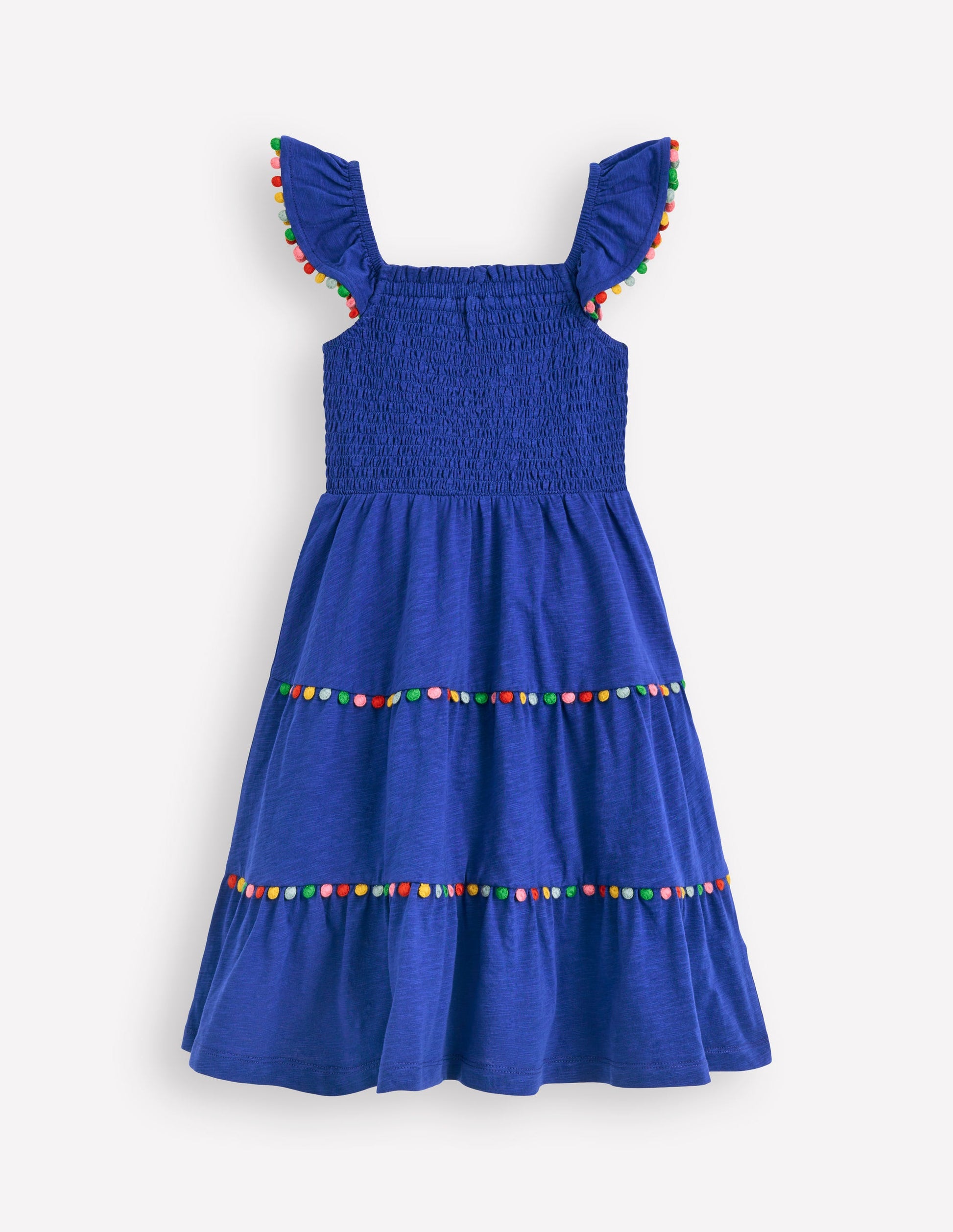 Addison Twirly Pom Dress-Bright Blue-1