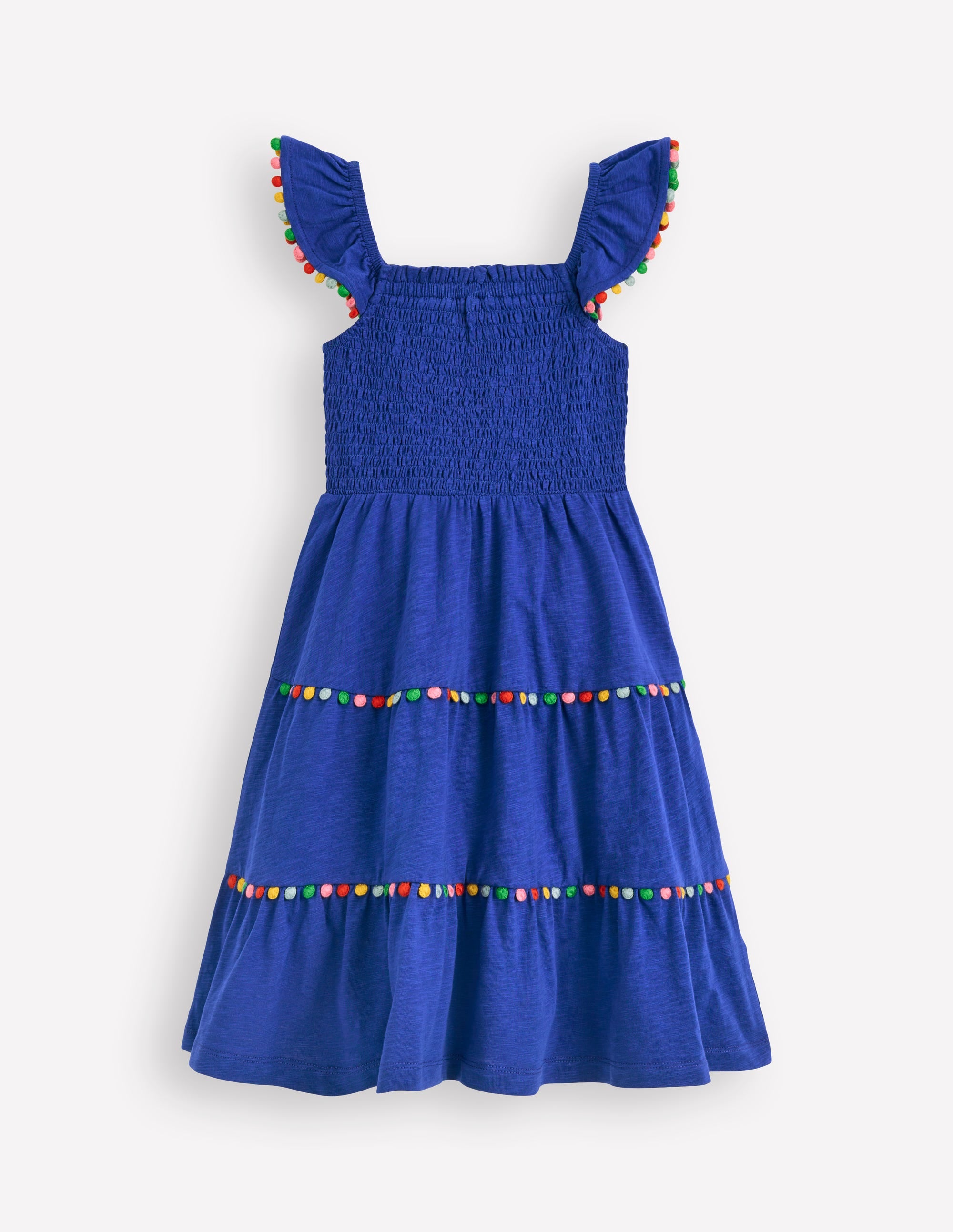 Addison Twirly Pom Dress-Bright Blue - Image 1