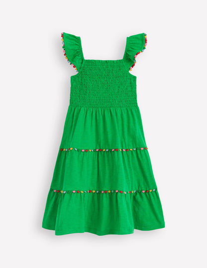 Addison Twirly Pom Dress-Sapling Green-2