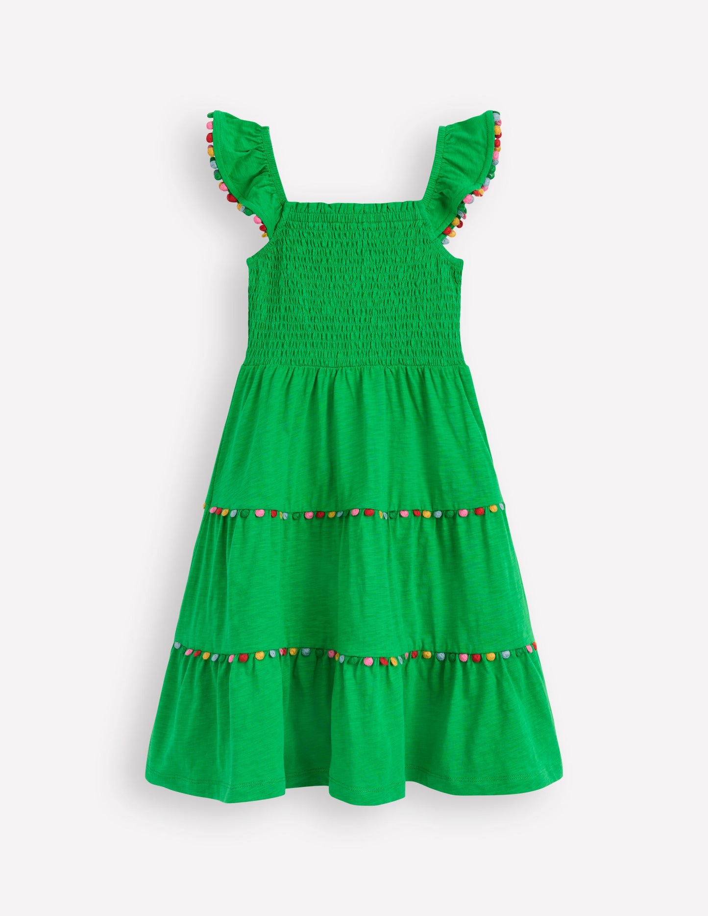 Addison Twirly Pom Dress-Sapling Green