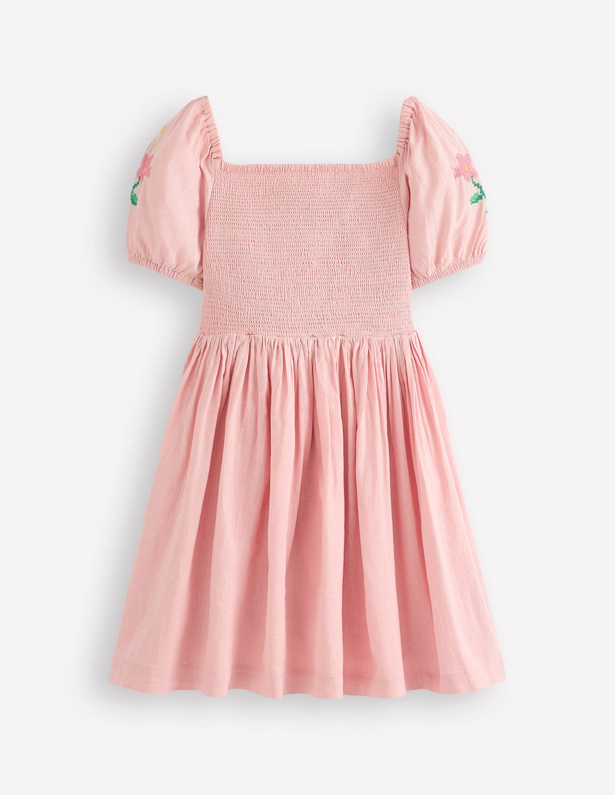 Gwendolyn Cotton Linen Dress-Pink-2