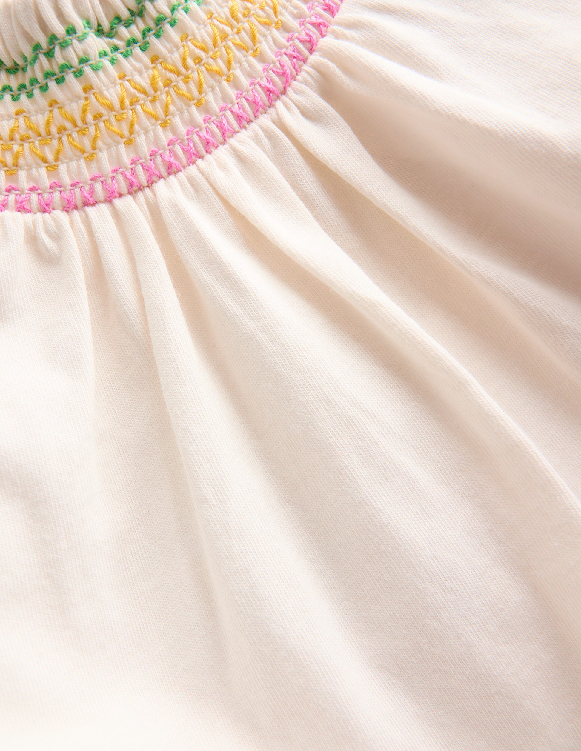 Jersey Smocked Top-Soft Ivory-3