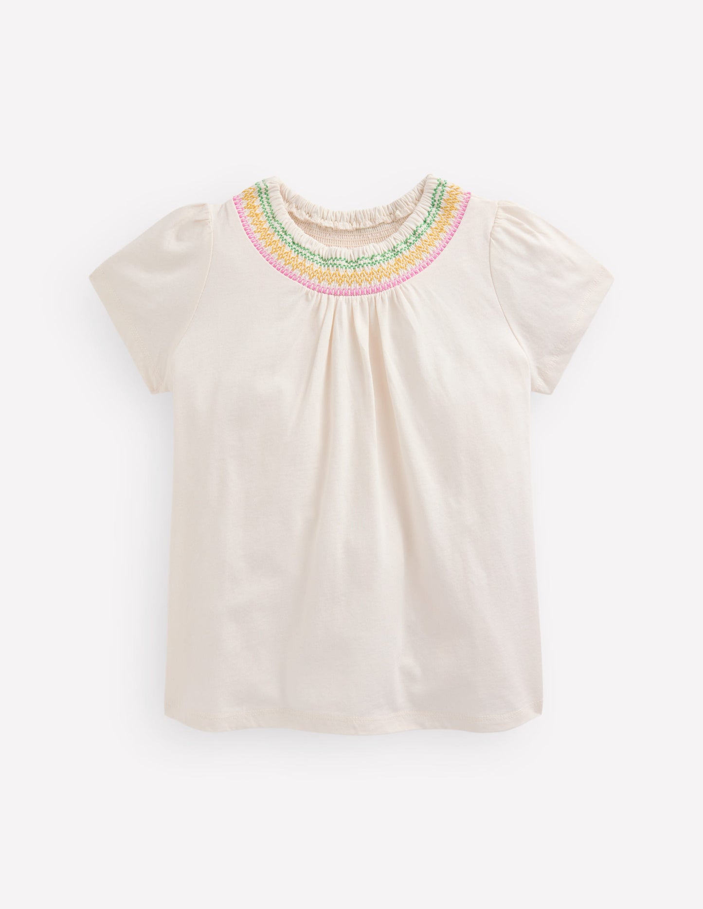 Jersey Smocked Top-Soft Ivory