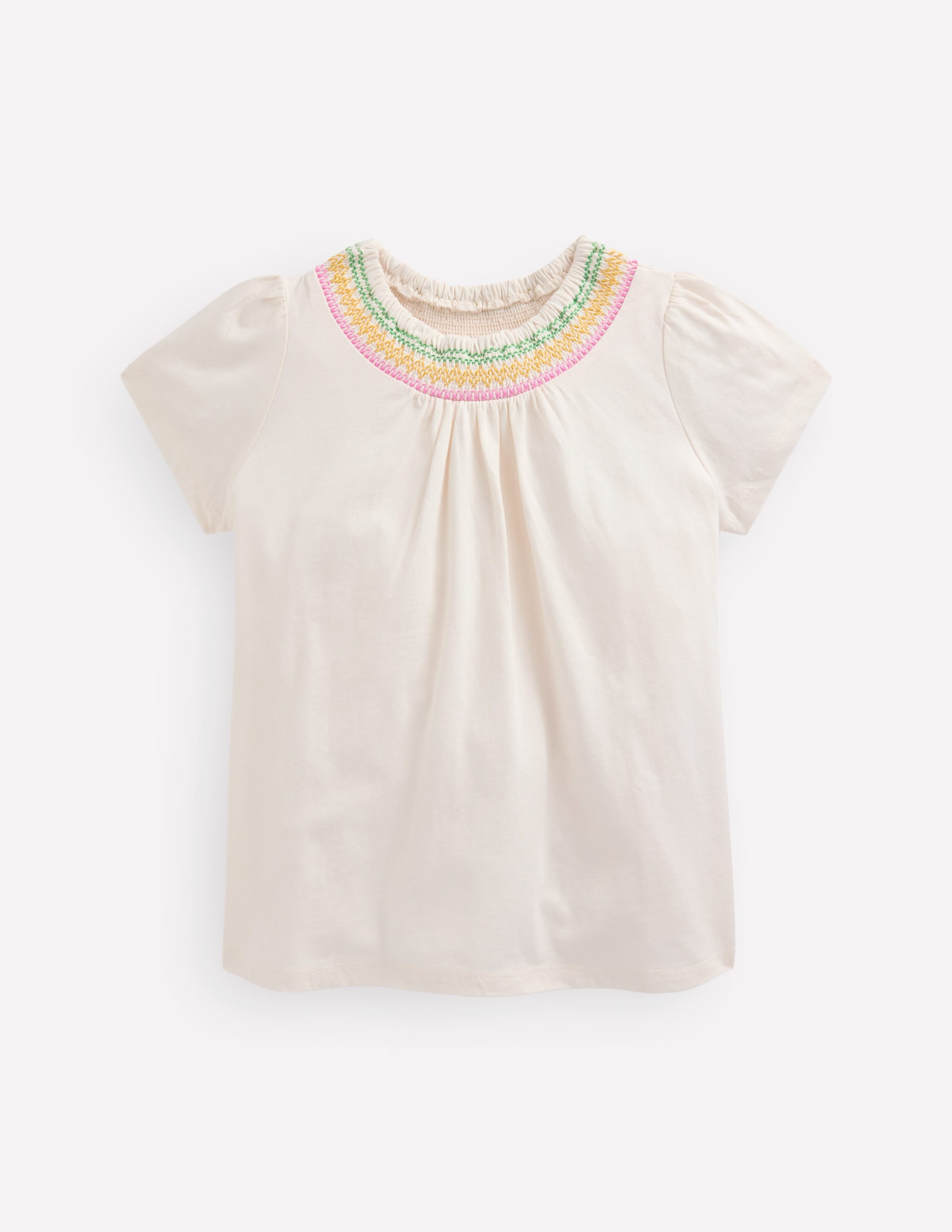 Jersey Smocked Top-Soft Ivory - Image 1