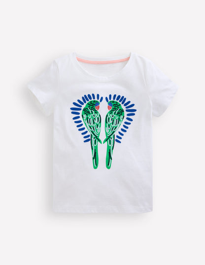 Bay Boucle T-Shirt-White Birds-4