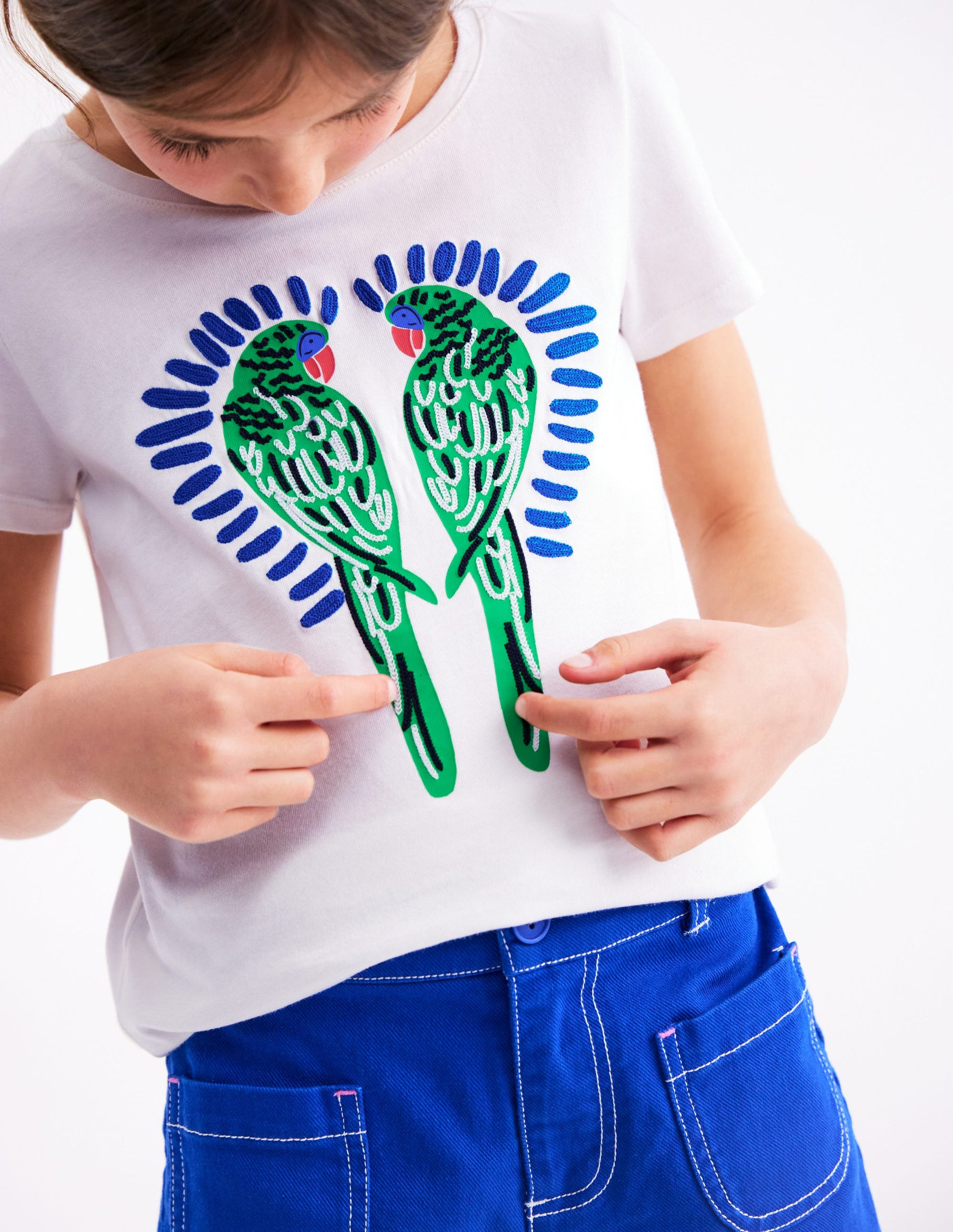 Bay Boucle T-Shirt-White Birds-2