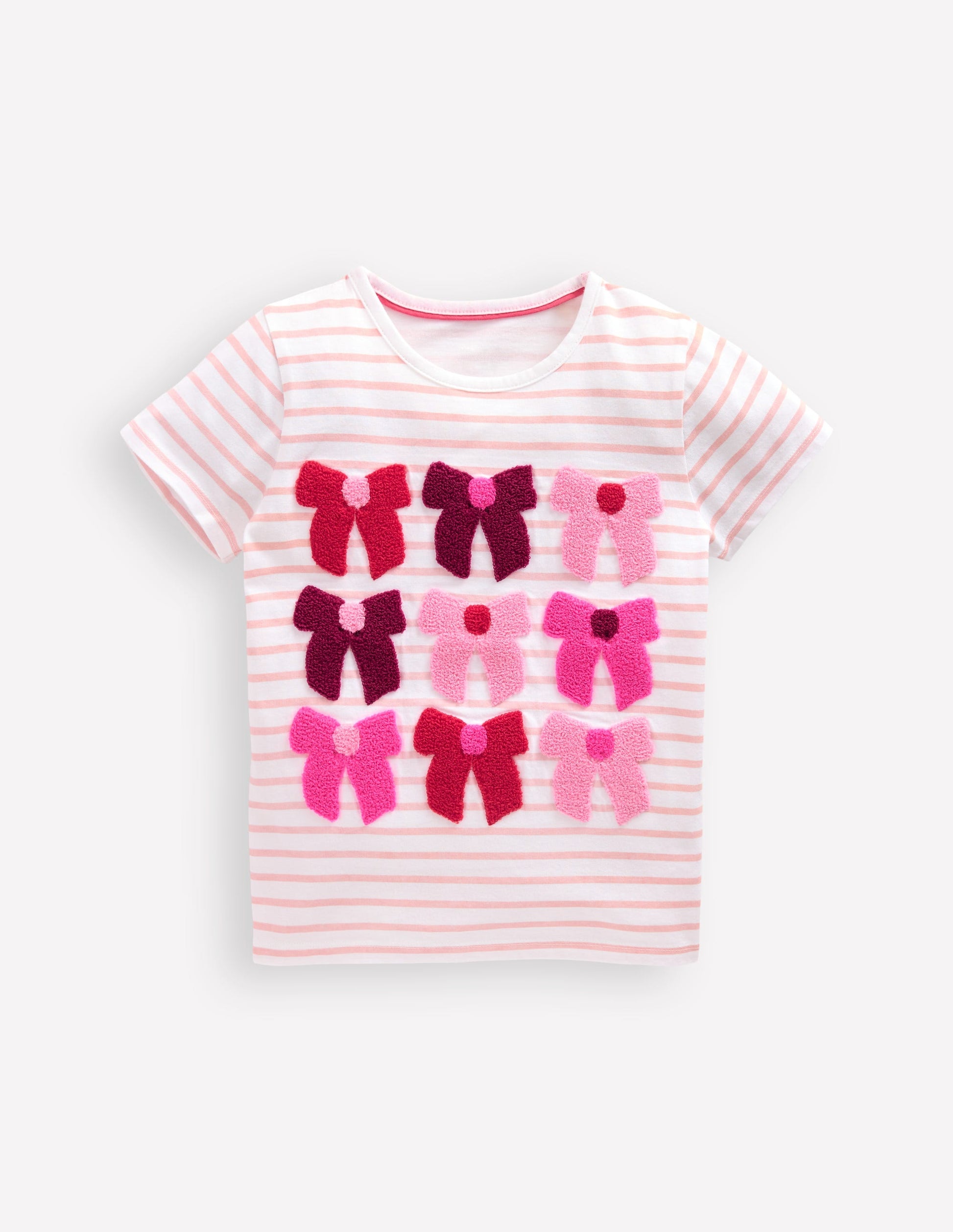 Bay Boucle T-Shirt-Stripe Bows-1