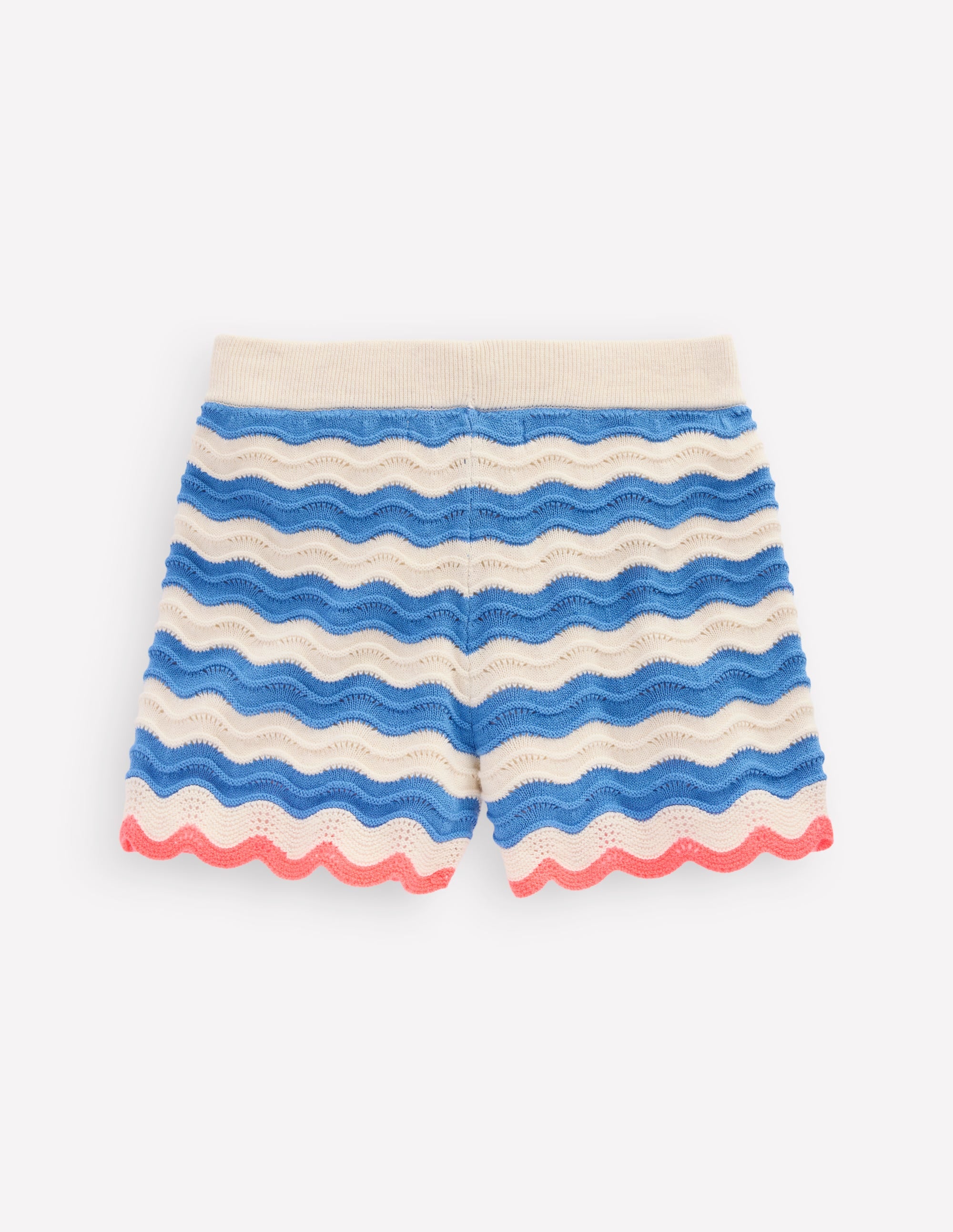 Knitted Shorts-Blue/ivory Stripe - Image 2