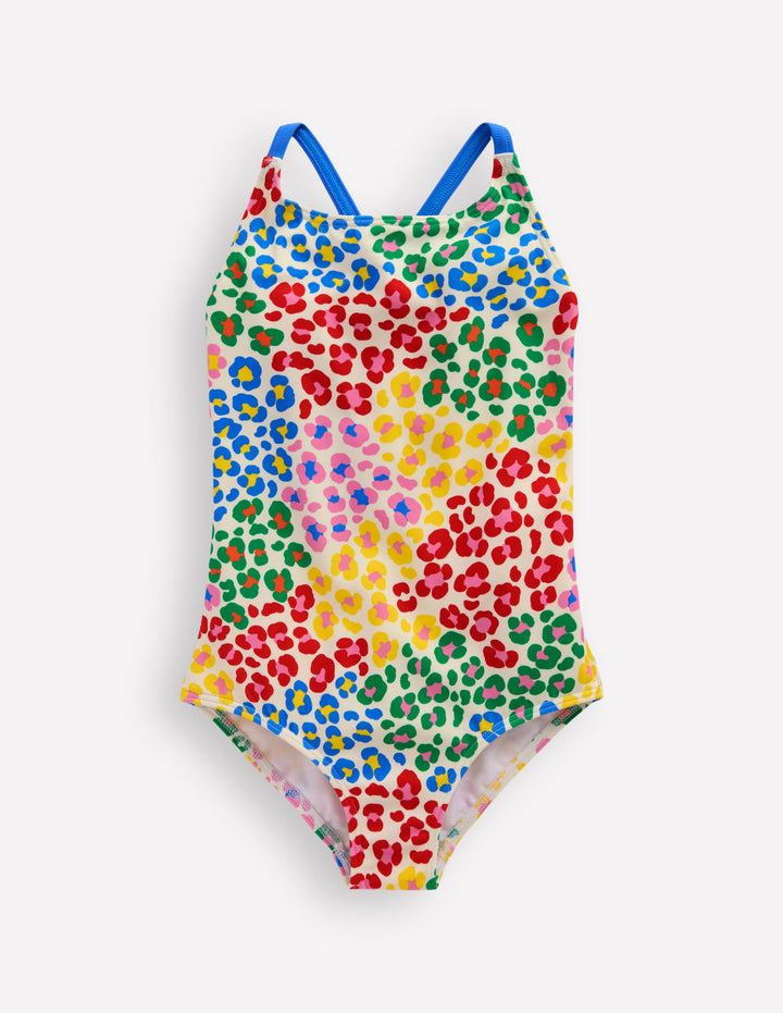 Selena Rainbow Strap Swimsuit-Multi Rainbow Leopard