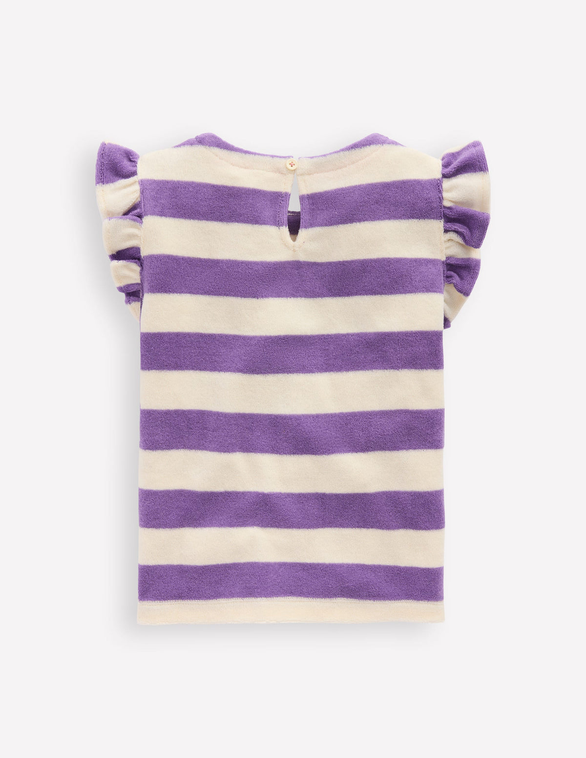 Relaxed Towelling Top-Soft Ivory/Aster Purple-2