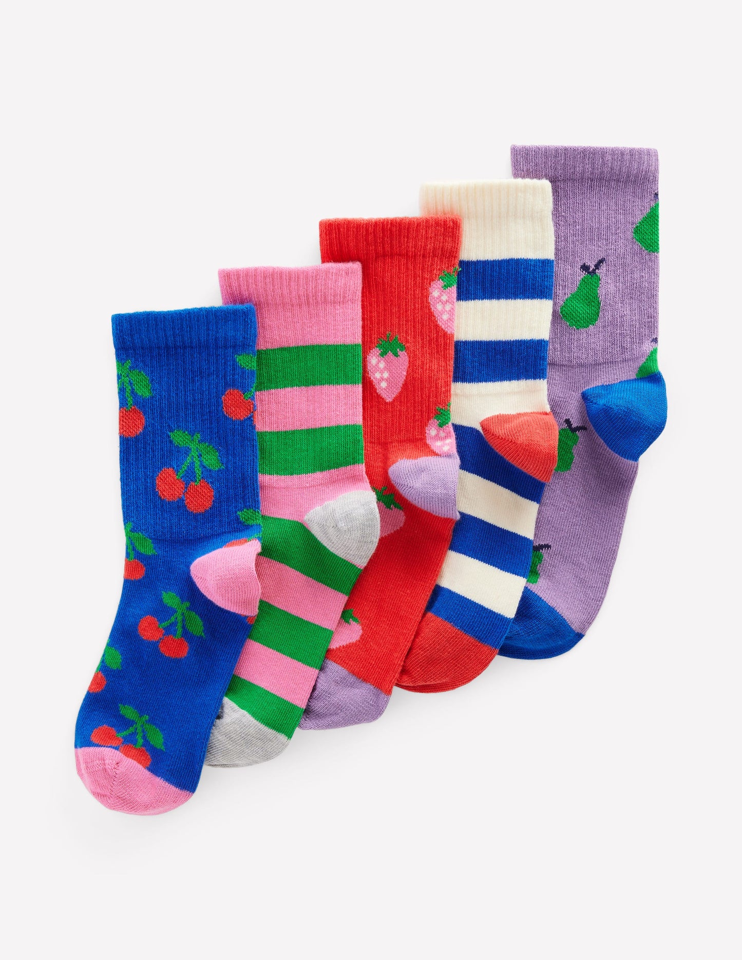 5-Pack Ribbed Socks-Fruit