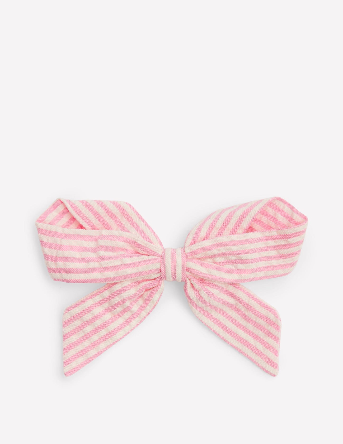 Striped Hair Bow-Pink Ticking