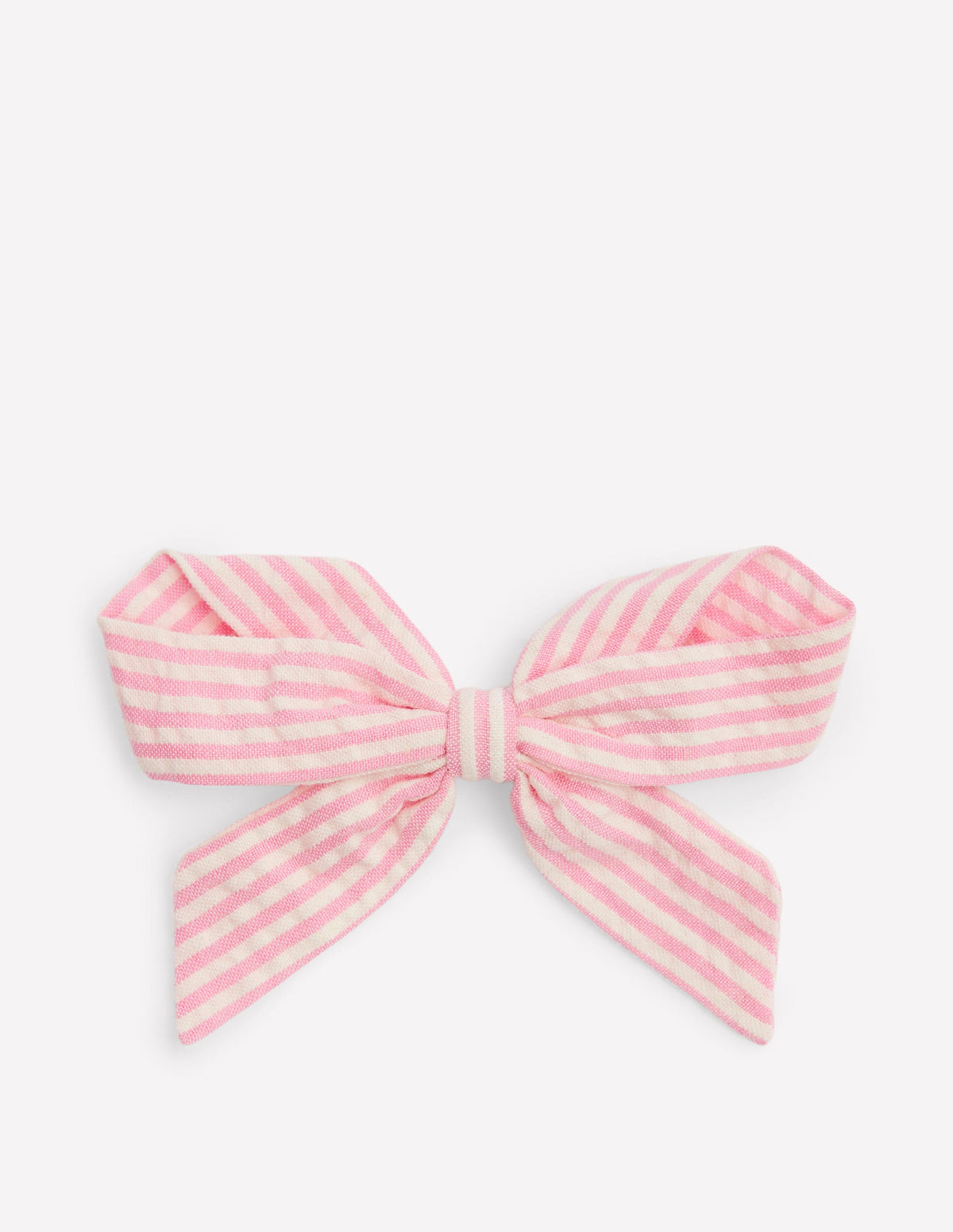 Striped Hair Bow-Pink Ticking - Image 1