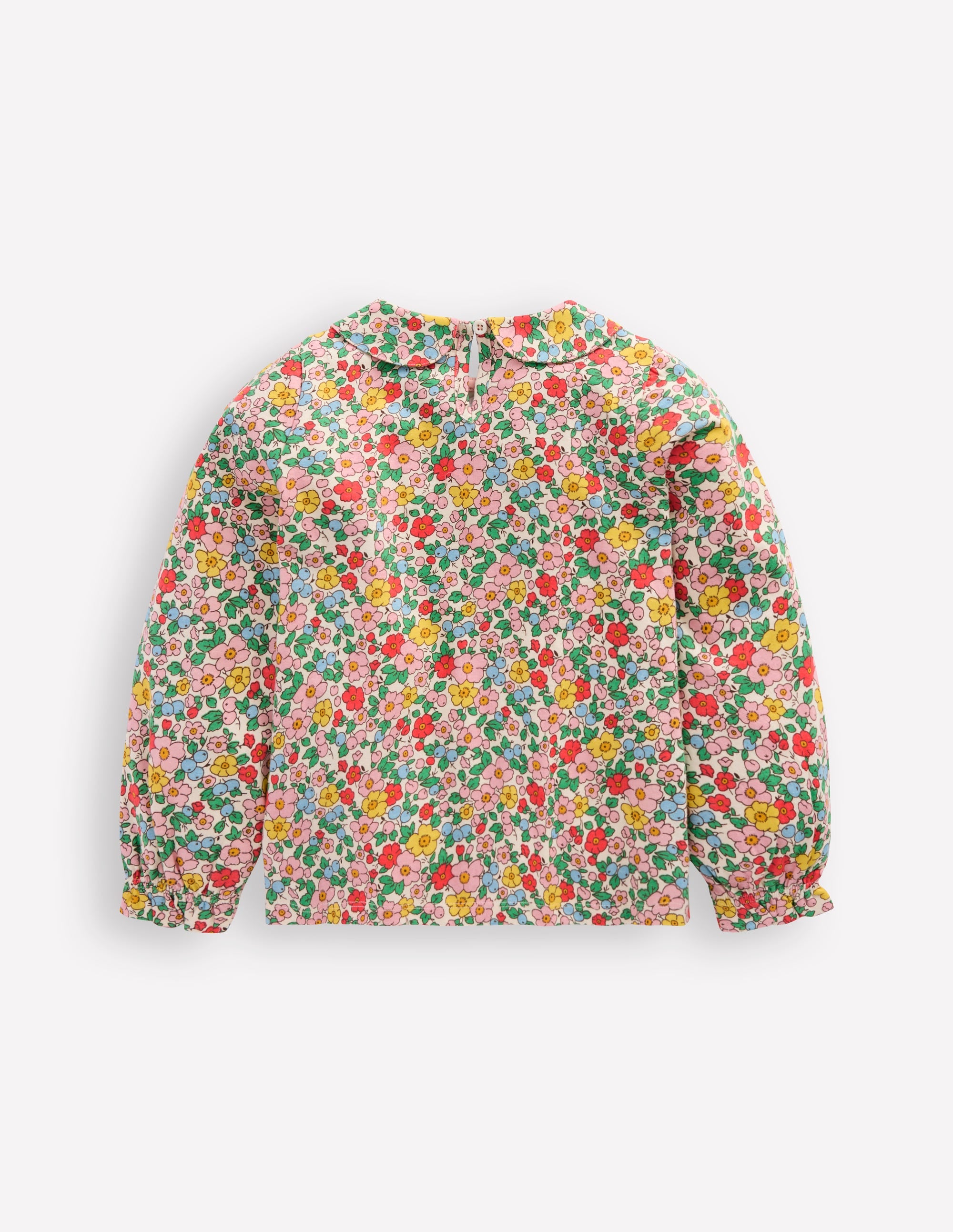 Collared Jersey Top-Vanilla Apple Blossom Floral - Image 2