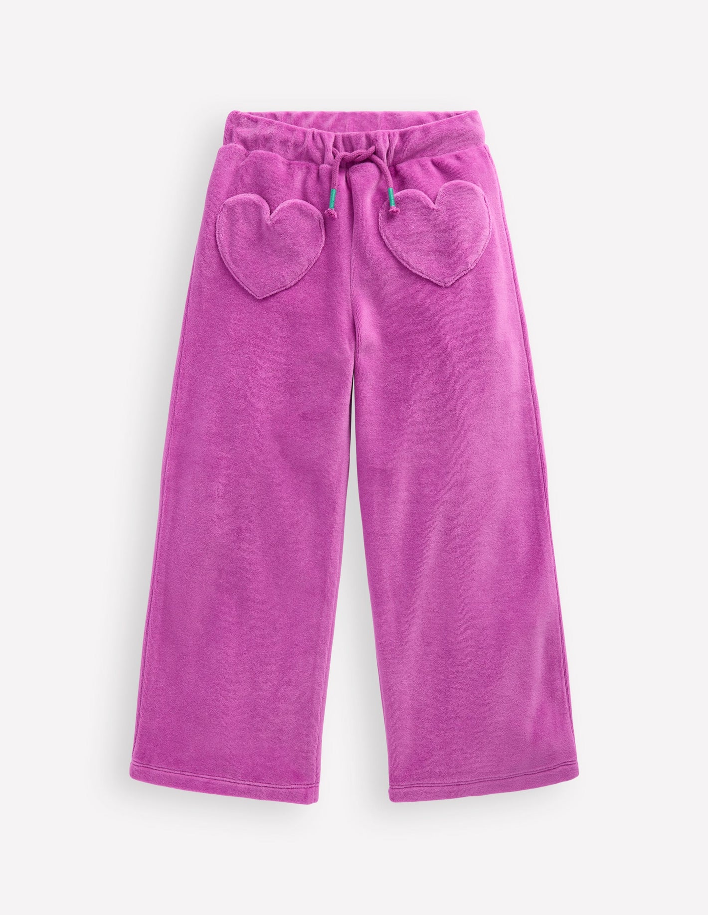 Heart Pocket Velour Sweatpants-Foxglove Purple