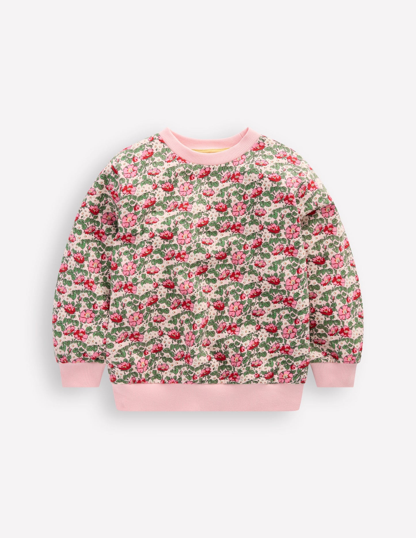 Printed Relaxed Sweatshirt-Chalk Pink Wild Rose