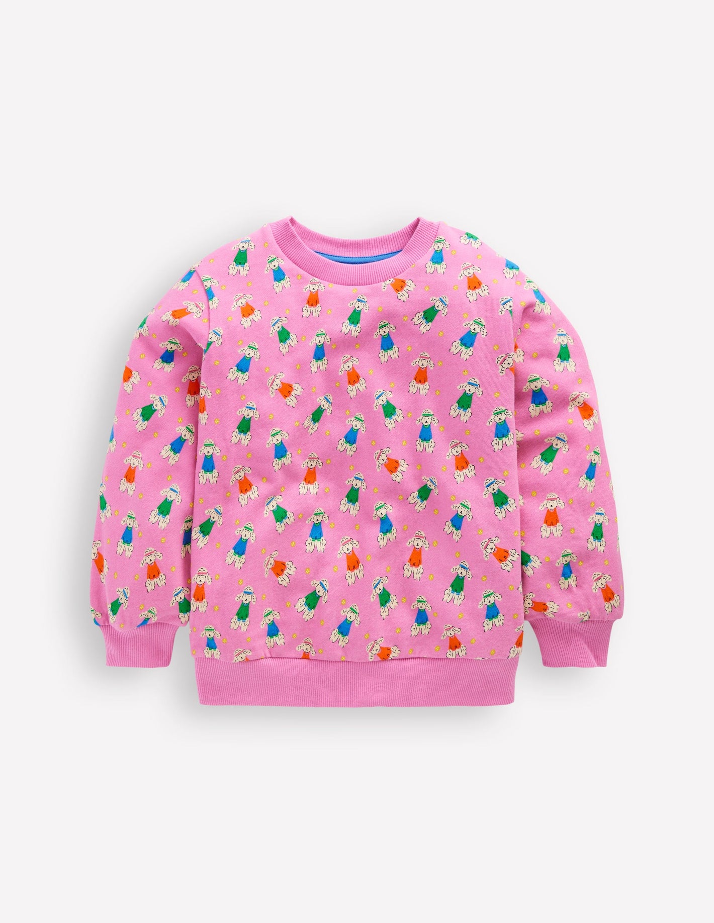 Printed Relaxed Sweatshirt-Cosmos Pink Sporty Poodle