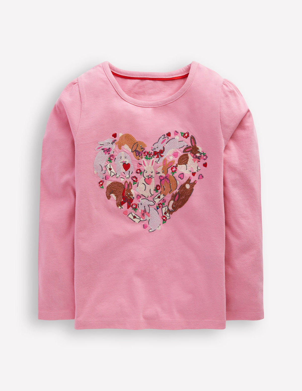 Superstitch Puff Sleeve Top-Bubblegum Pink Bunnies - Image 1