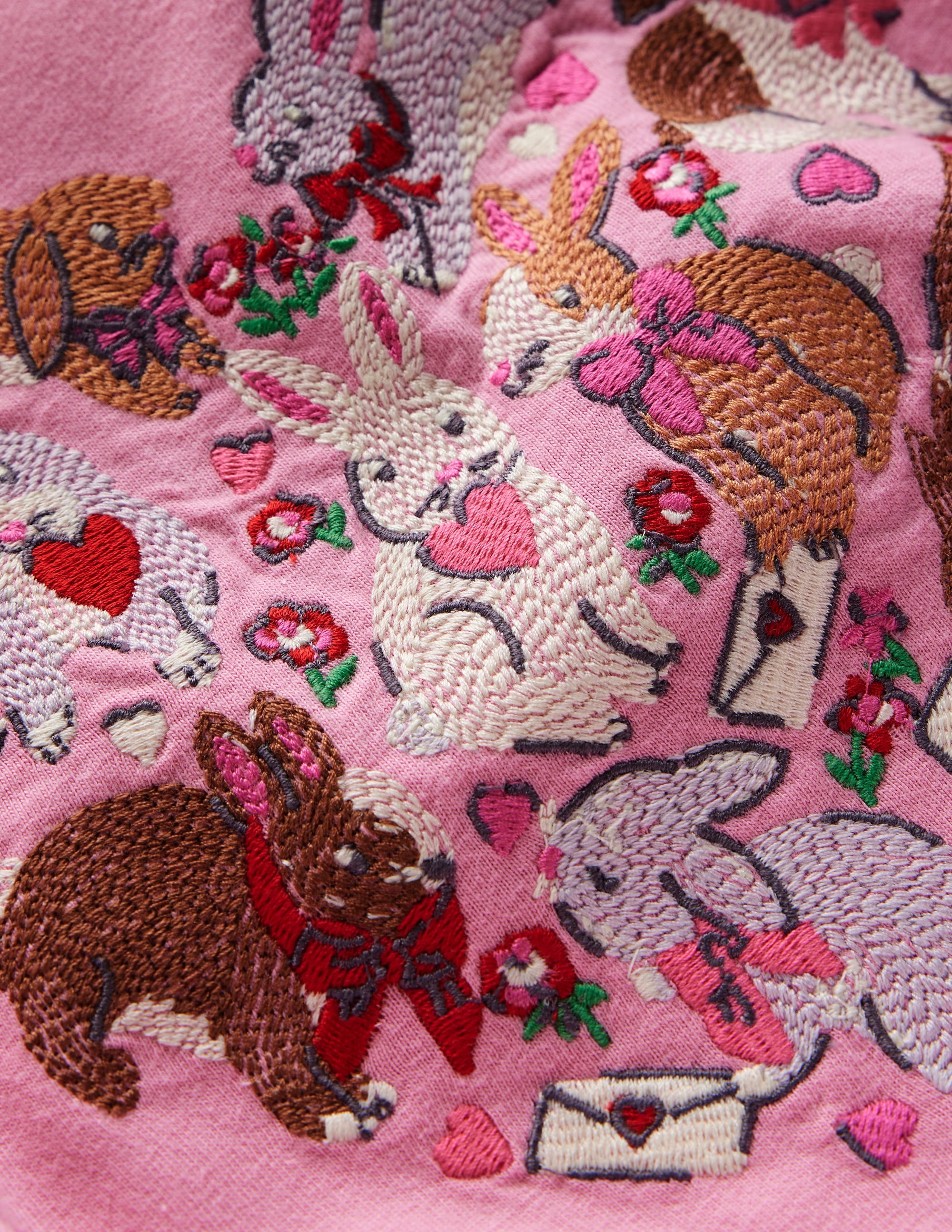 Superstitch Puff Sleeve Top-Bubblegum Pink Bunnies - Image 3