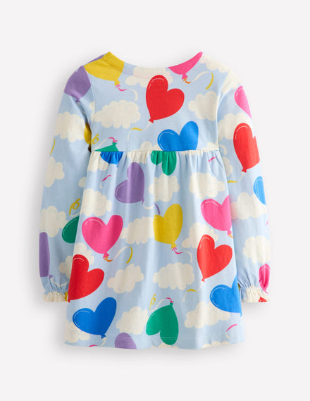 Long Sleeve Printed Tunic-Misty Blue Balloon Sky