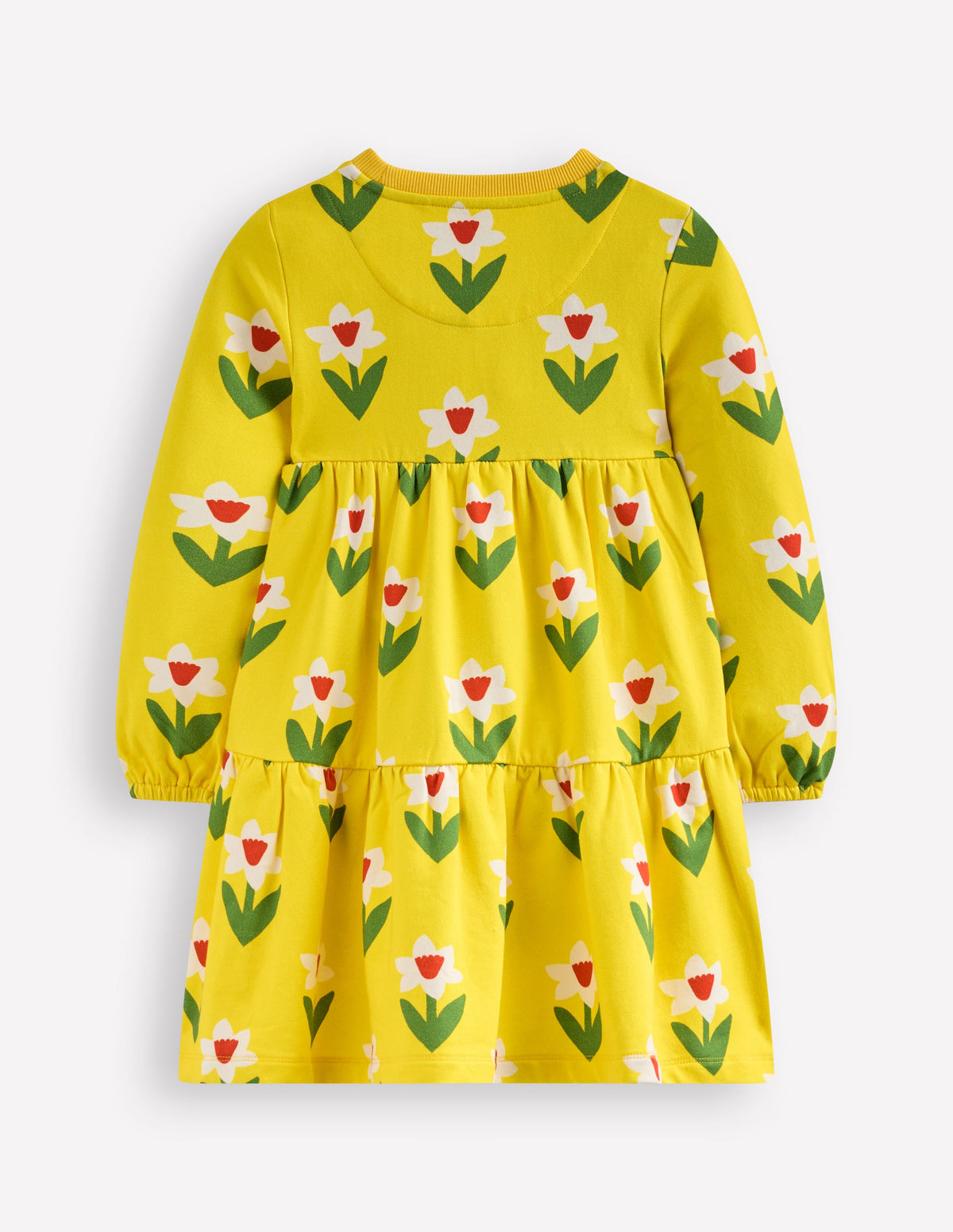 Dixie Tiered Sweatshirt Dress-Tropical Yellow Daffodil - Image 2