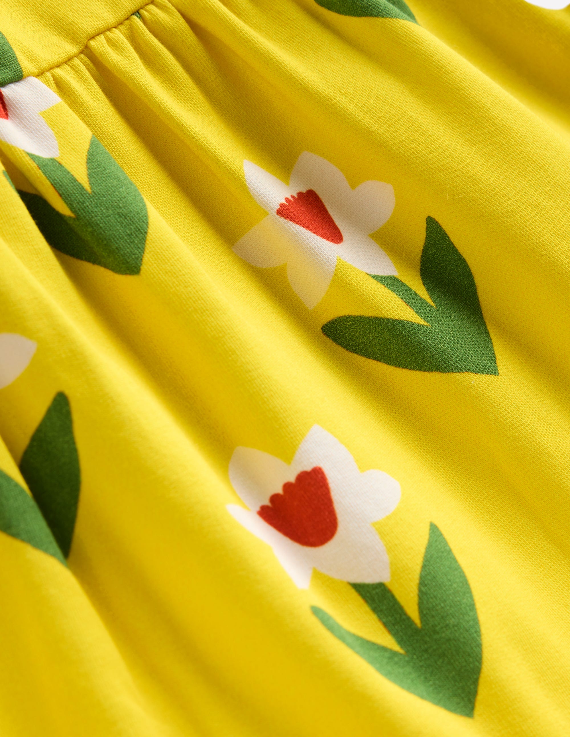 Dixie Tiered Sweatshirt Dress-Tropical Yellow Daffodil - Image 3