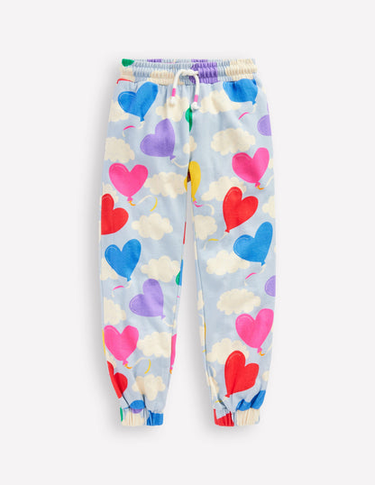 Printed Joggers-Misty Blue Balloon Sky