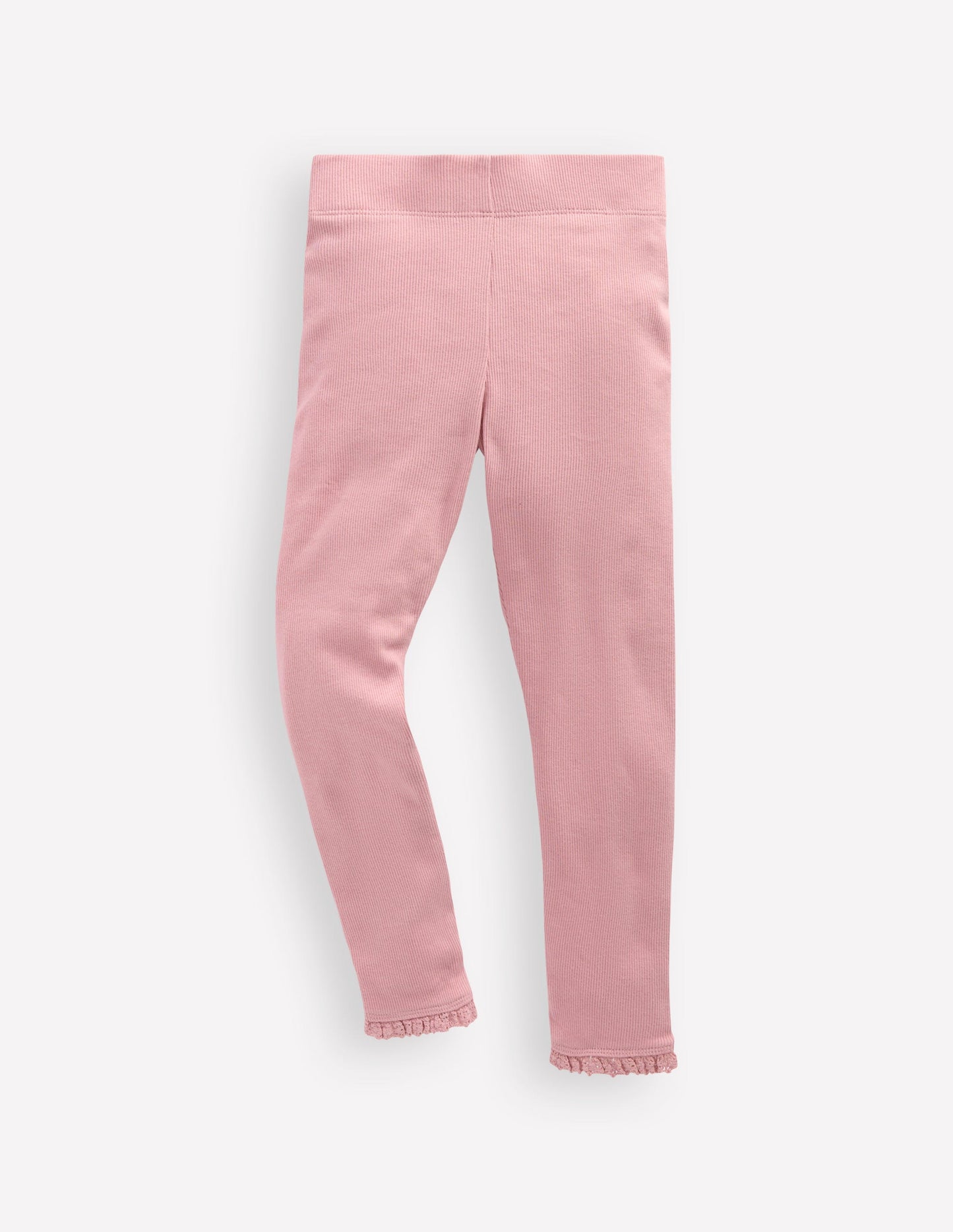 Ribbed Cotton Leggings-Vintage Pink