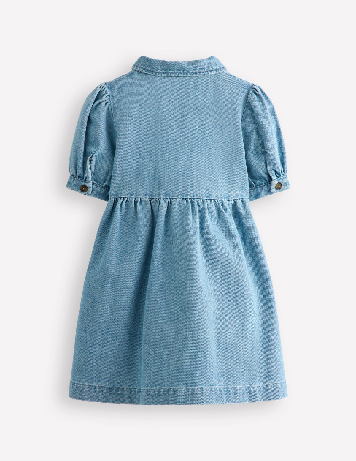 Izzy Denim Shirt Dress-Mid Vintage Denim Strawberry - Image 2