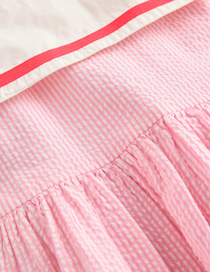 Heritage Sailor Dress-Pink Ticking