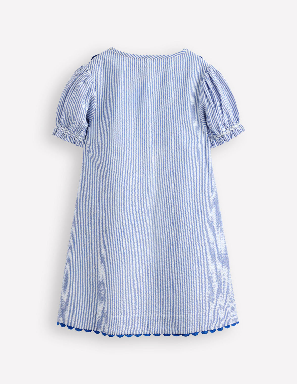 Embroidered Yoke Dress-Peacock Plume Blue - Image 2