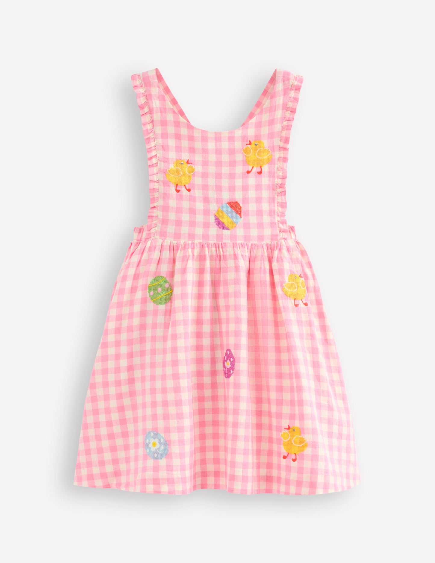 Gladys Pinafore Dress-Pink Gingham Easter