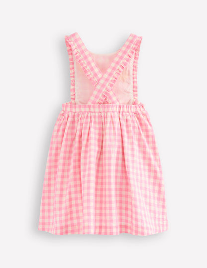 Gladys Pinafore Dress-Pink Gingham Easter