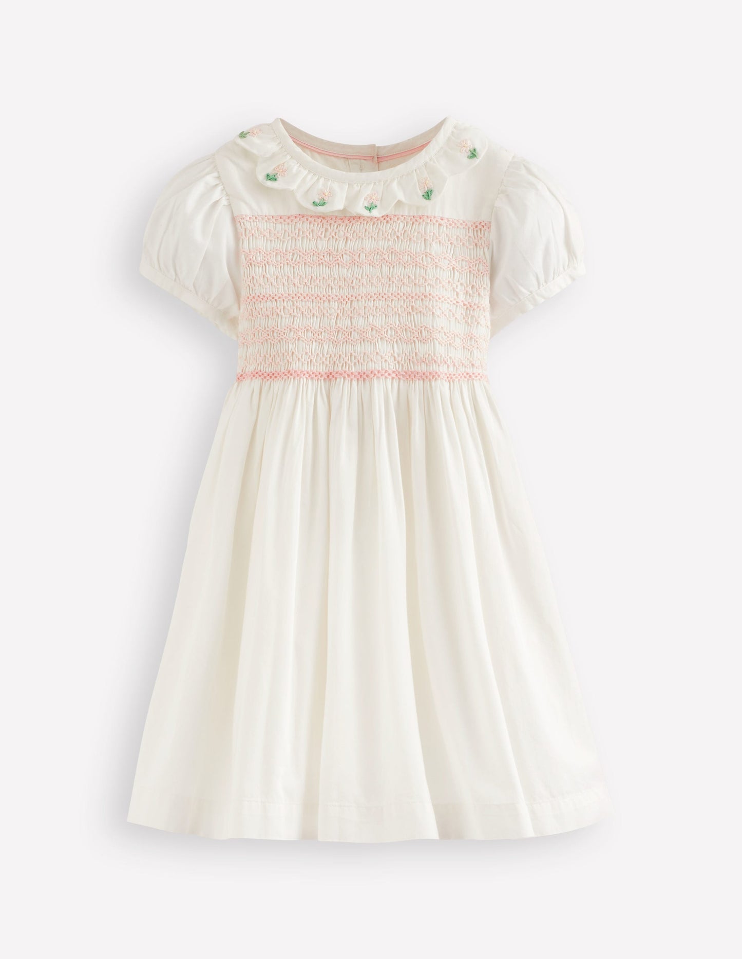 Occasion Smocked Dress-Ivory