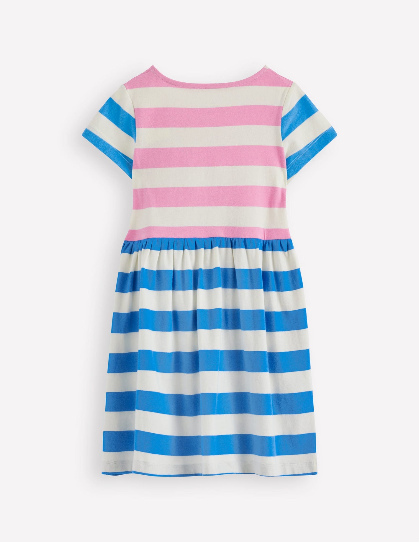 Heart Pocket Fun Jersey Dress-Multi Hotchpotch Stripe