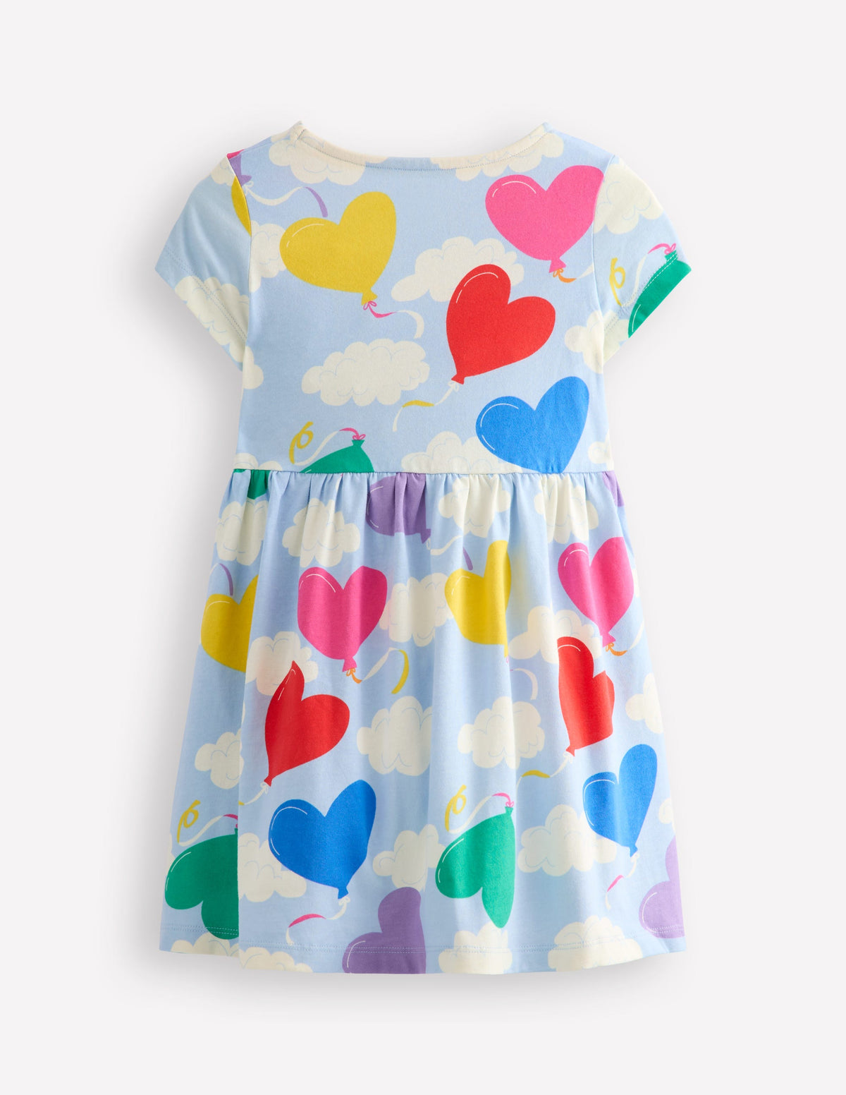 Heart Pocket Fun Jersey Dress-Balloon Clouds - Image 2