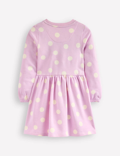 Joan Boucle Appliqué Dress-Sugared Lilac Spot Dogs